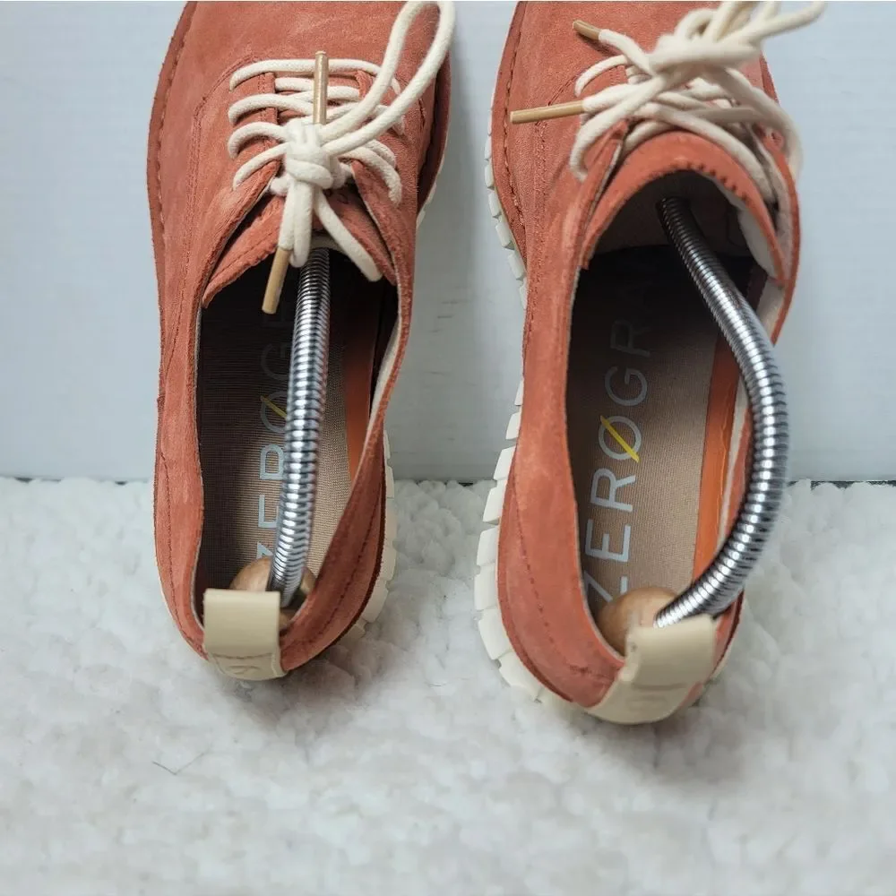 Cole Haan ZeroGrand Suede Oxford Shoes Men’s 9M Rust Brown Grand.OS Lace Up Up